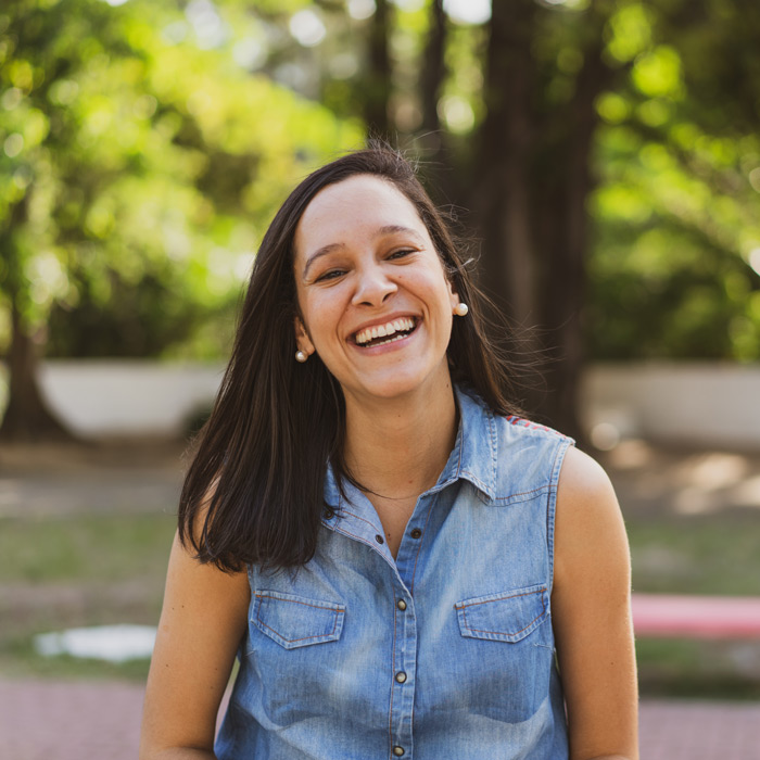 portrait of a laughing woman