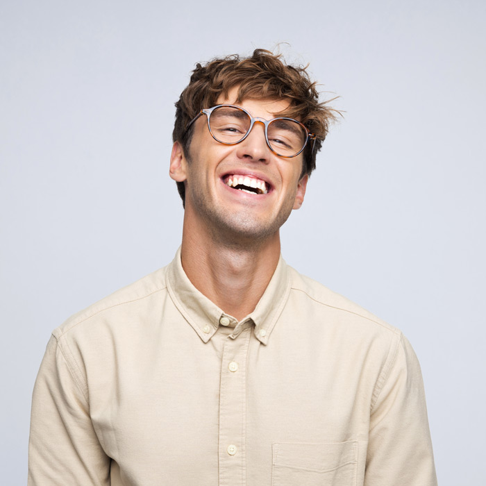 Studio portrait of handsome young man